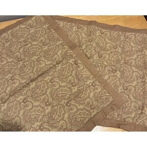 VTG Ethan Allen Linen Boho Paisley 2‎ Standard Pillow Shams Bedding Browns Red